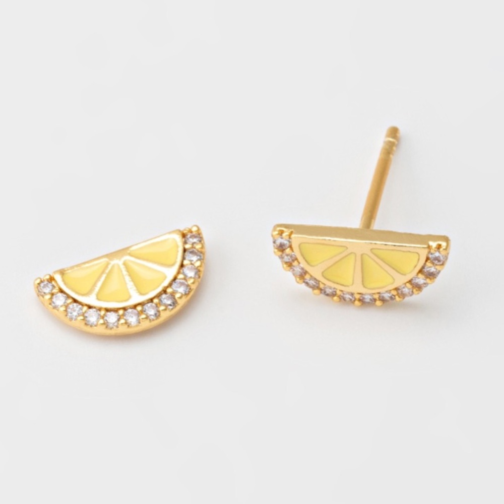 PrettyLittleThing Gold Citrus Lemon Sparkle Earrings